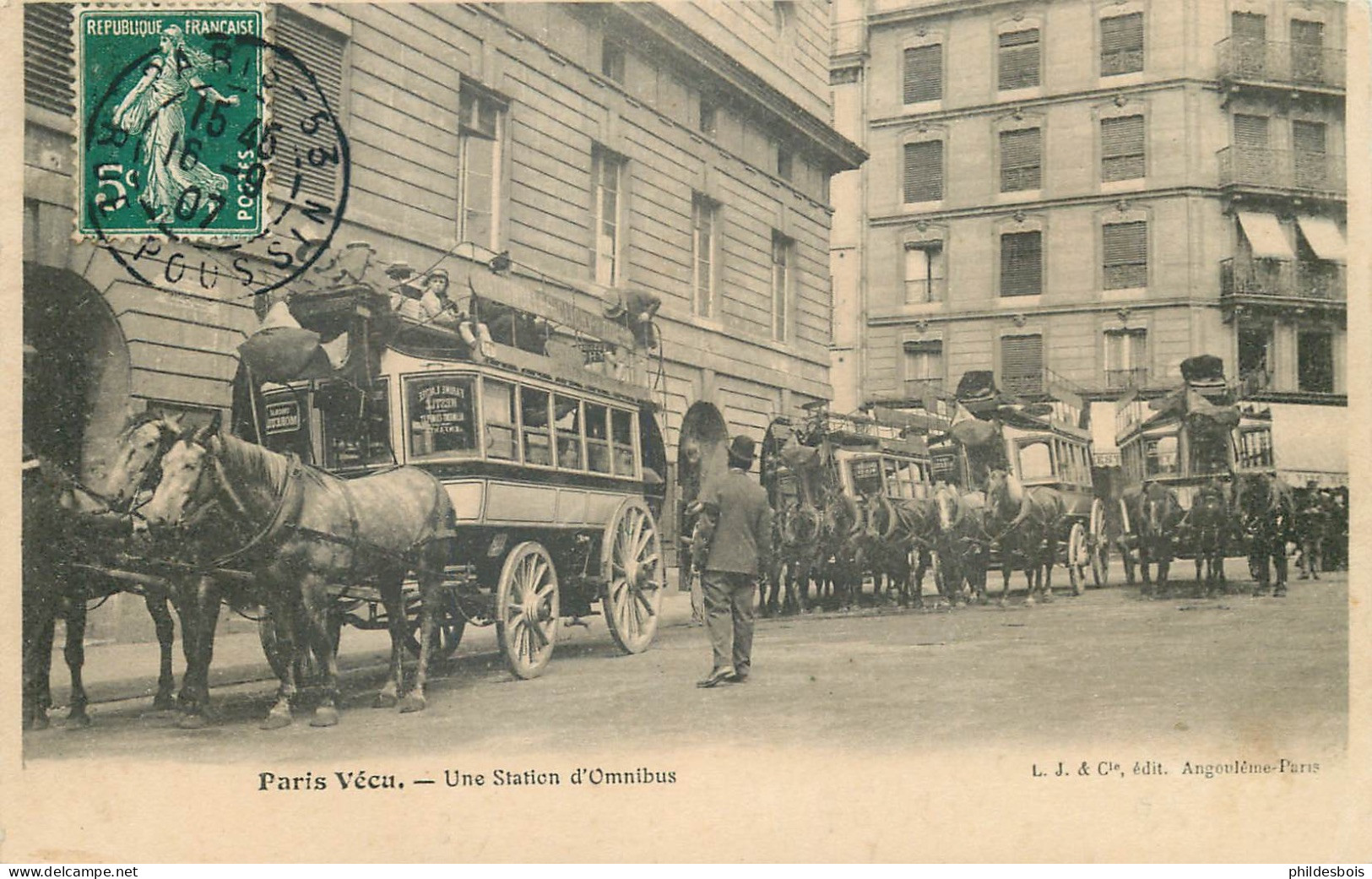 PARIS PARIS VECU  Une Station D'omnibus - Sets And Collections