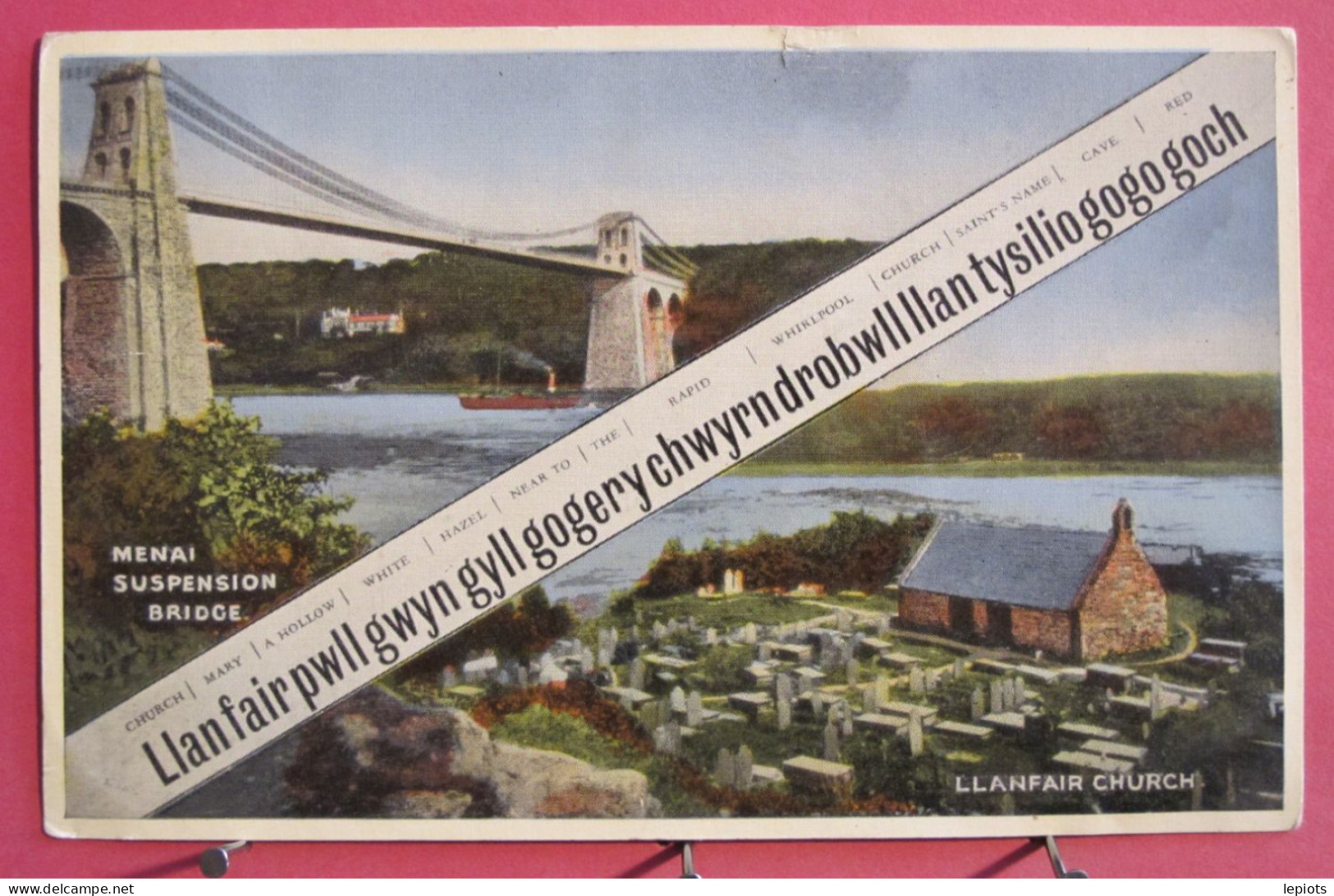 Pays De Galles - Llanfairpwllgwyngyllgogerychwyrndrobwllllantysiliogogogoch - Menai Suspension Bridge & Church - Anglesey