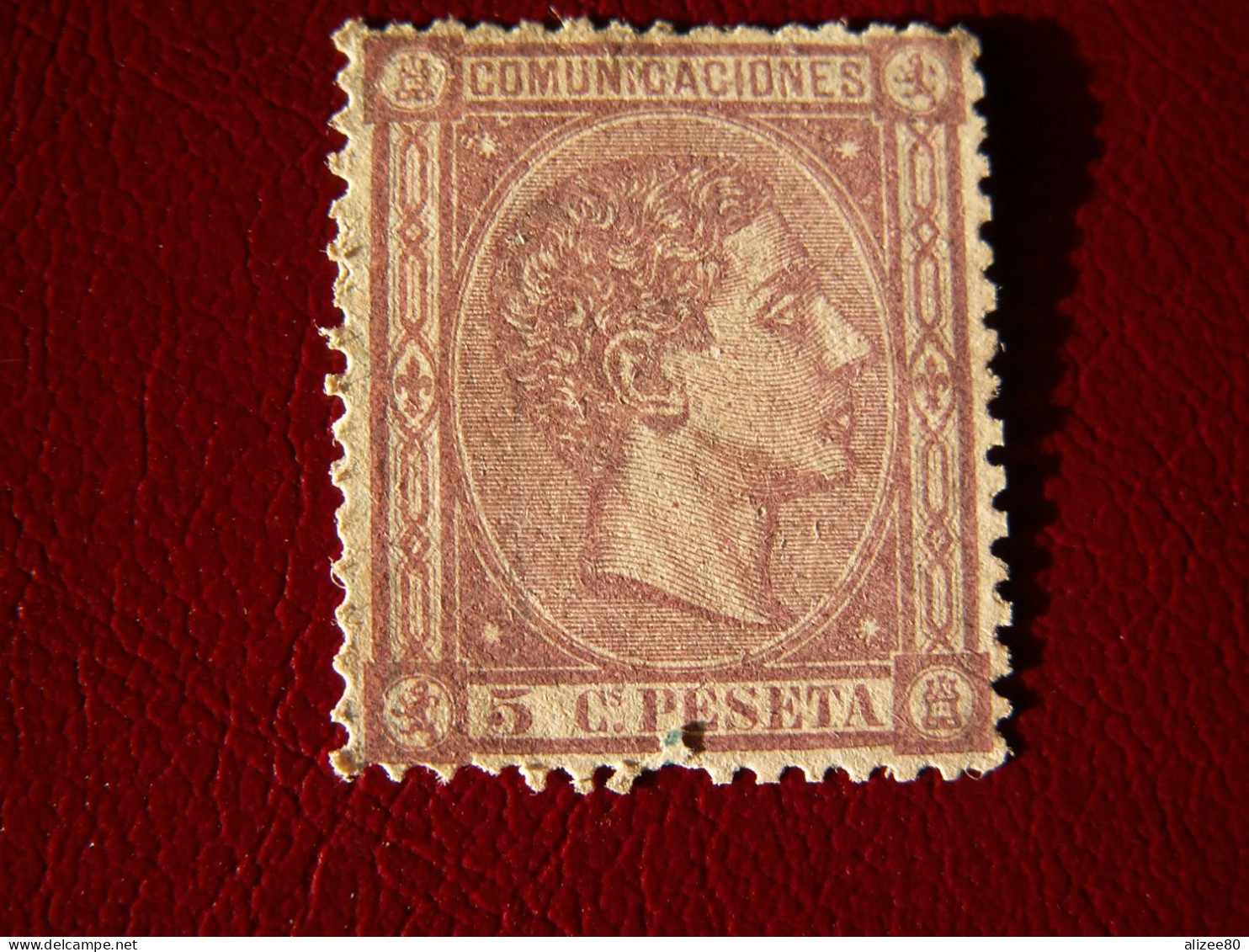 ROYAUME // ESPAGNE  --1875   Alphonse Xii - 5 C  Lilas - Chiffres Au Verso -  Cote 80  Euro -  Petit Trou Bord Inf. - Ungebraucht