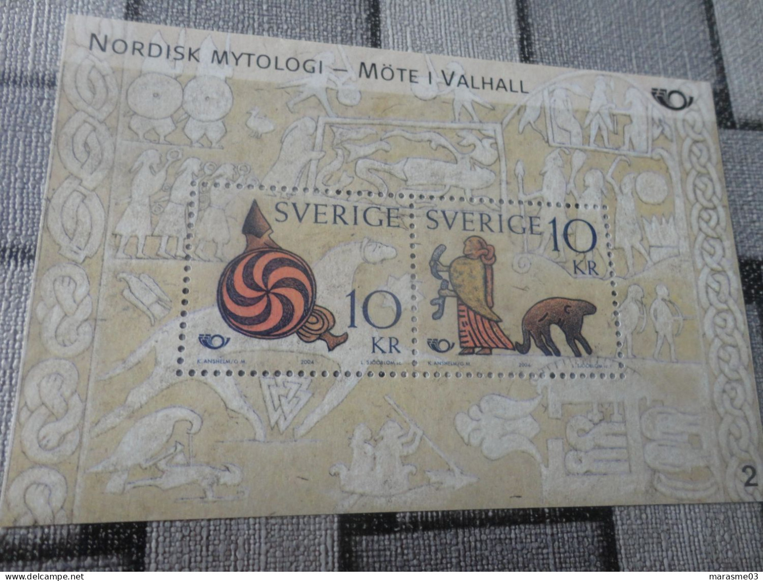 TIMBRES :  SUEDE - NORDISK MYTOILOGIE -MÖTE I. VASHALL - Blocs-feuillets