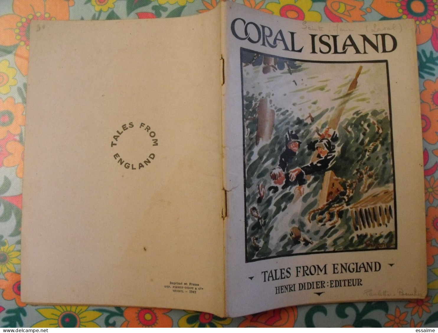 Coral Island. Tales From England. En Anglais. Henri Didier éditeur, Mesnil, 1943 - Andere & Zonder Classificatie