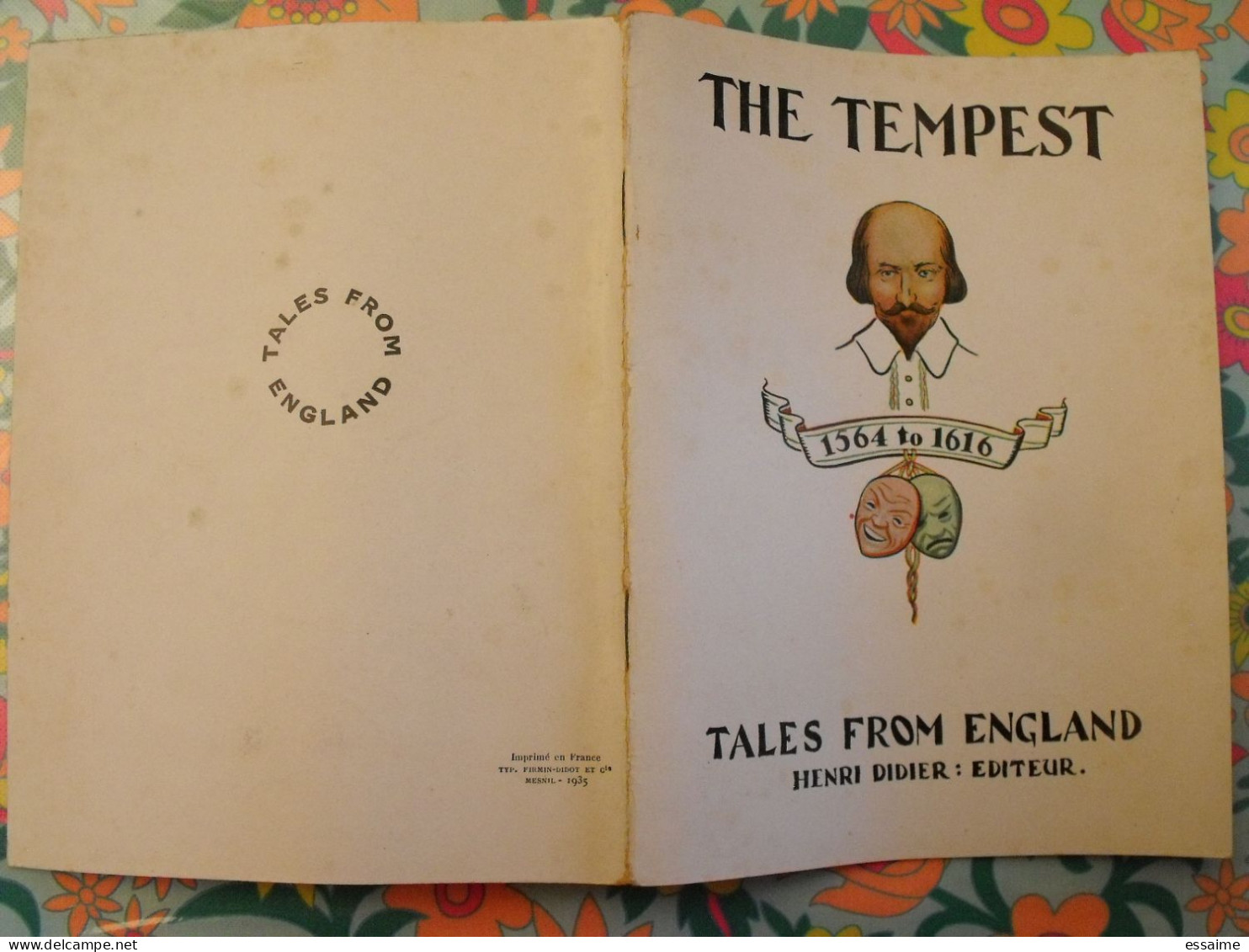 The Tempest. William Shakespeare. Tales From England. En Anglais. Henri Didier éditeur, Mesnil, 1935 - Otros & Sin Clasificación