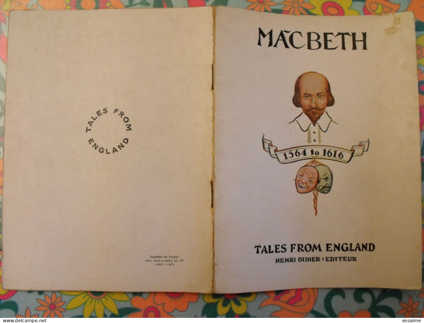 Macbeth. William Shakespeare. Tales From England. En Anglais. Henri Didier éditeur, Mesnil, 1932 - Andere & Zonder Classificatie