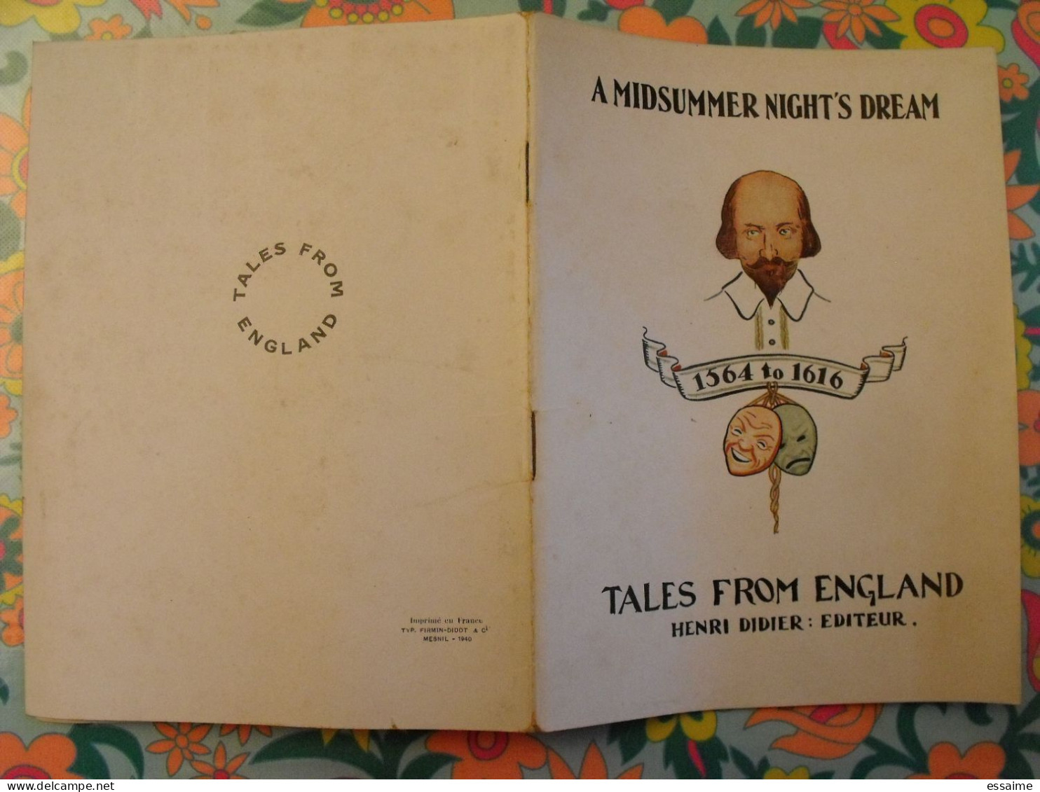 A Midsummer Night's Dream. William Shakespeare. Tales From England. En Anglais. Henri Didier éditeur, Mesnil, 1940 - Sonstige & Ohne Zuordnung