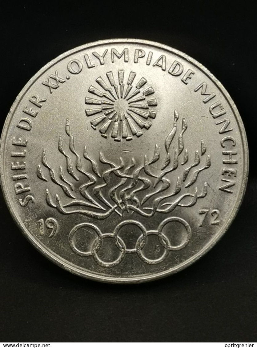 10 DEUTSCHE MARK ARGENT 1972 D MUNICH JO DE MUNICH FLAMME ALLEMAGNE / GERMANY SILVER - 10 Mark