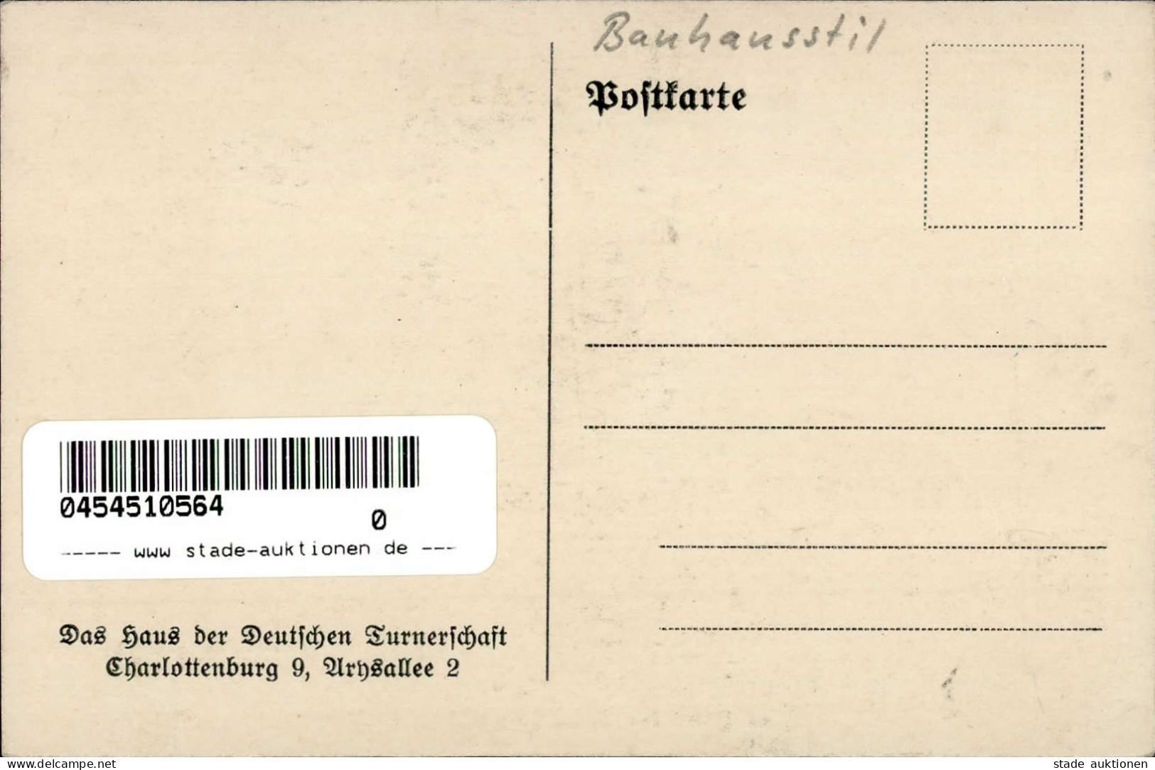 BAUHAUSSTIL - CHARLOTTENBURG Das Haus Der DEUTSCHEN TURNERSCHAFT I - Ohne Zuordnung