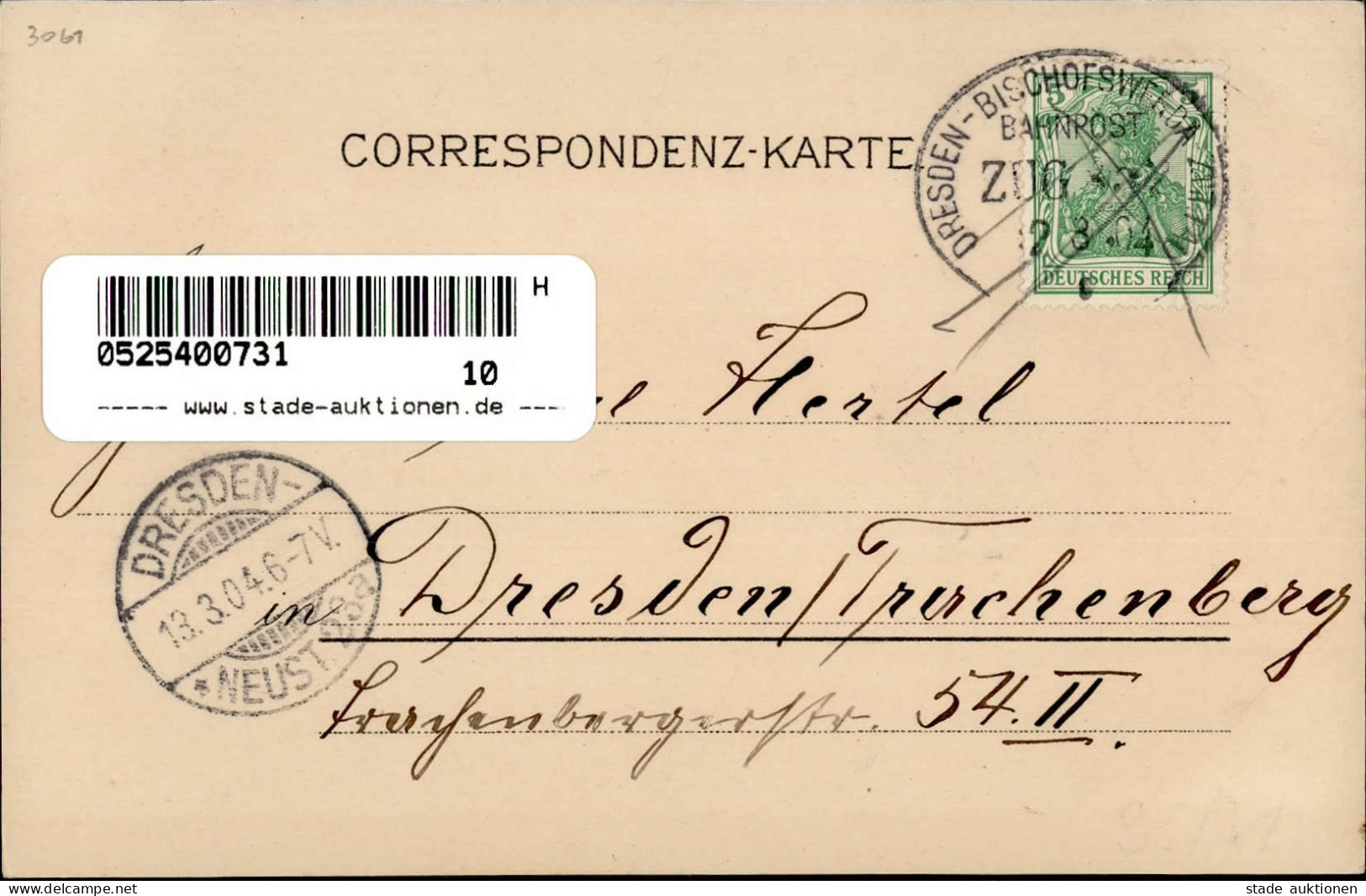 Kirchner, Raphael Jugendstil Fleur De Chemin I Bahnpost-Stempel Dresden-Bischofswerda 02.08.1904 I-II Art Nouveau - Kirchner, Raphael