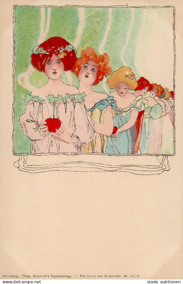 Kirchner, Raphael Jugendstil Frauen Mit Herz I-II Art Nouveau Femmes - Kirchner, Raphael