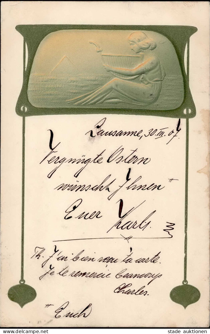 Jugendstil Prägekarte 1907 I-II Art Nouveau - Sonstige & Ohne Zuordnung