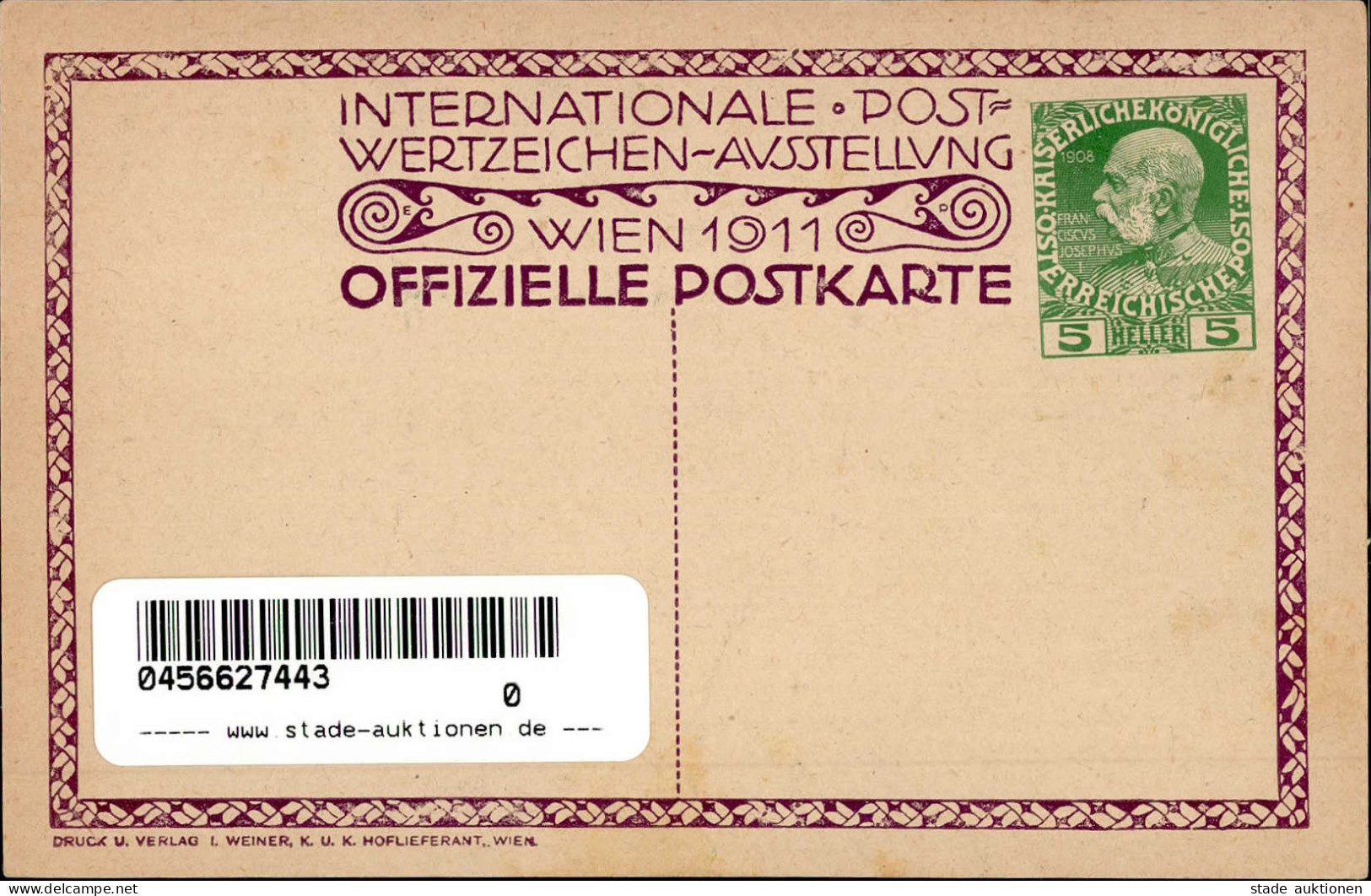 PUCHINGER, Erwin - INT.POSTWERTZEICHEN-AUSSTELLUNG SECESSION WIEN 1911 GSK I - Other & Unclassified