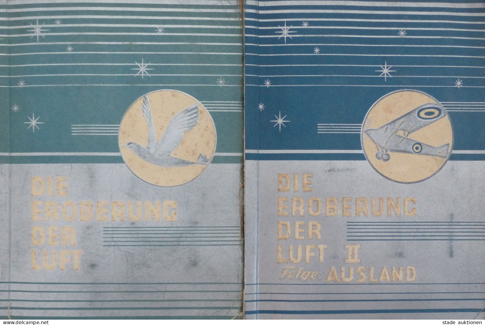 Sammelbild-Album Lot Mit 2 Alben Die Eroberung Der Luft Band I Und II (Ausland) 1932, Garbaty Cigarettenfabrik Berlin, K - Sonstige & Ohne Zuordnung