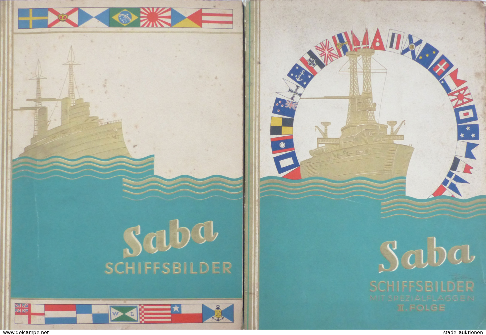 Sammelbild-Album Lot Mit 2 Alben Saba Schiffsbilder 1930, Garbaty Cigarettenfabrik Berlin, Komplett II - Sonstige & Ohne Zuordnung