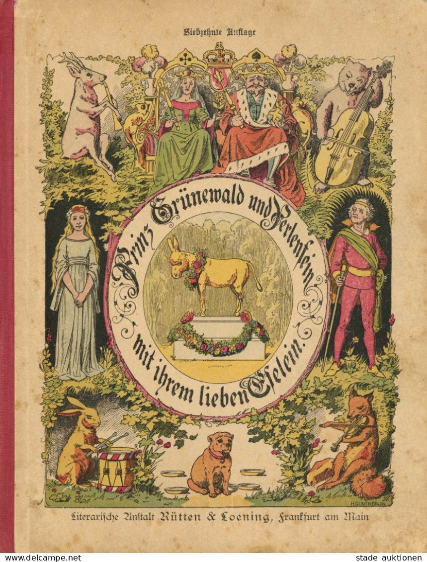 Kinderbuch Prinz Grünewald Und Perlenfein Mit Ihrem Lieben Eselein Von Dr. Hoffmann, Heinrich Um 1925, Verlag Rütten & L - Juegos Y Juguetes