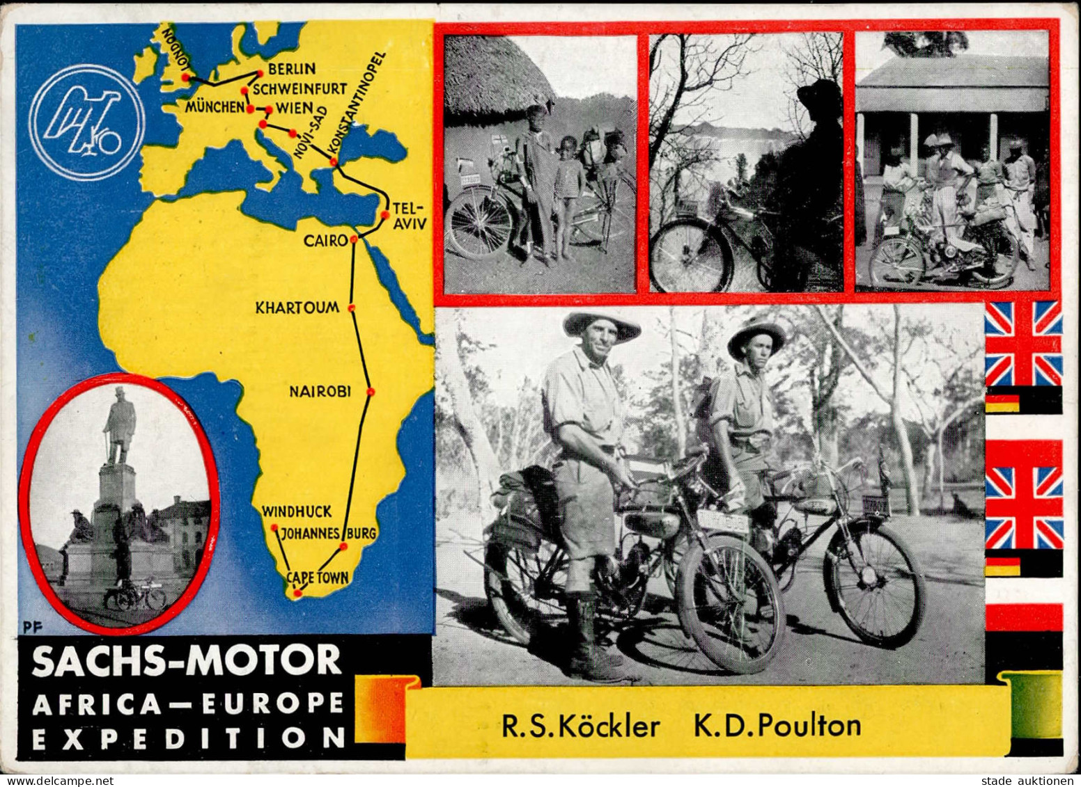 FAHRRAD - SACHS-MOTOR-EXPEDITION AFRIKA-EUROPA Mit FAHRRAD Und MOTORRAD I-II - Werbepostkarten