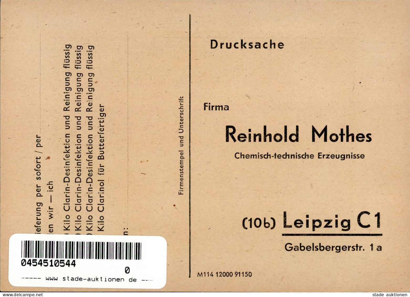 LEIPZIG - CLARIN-DESINFEKTION Und REINIGUNG I - Werbepostkarten