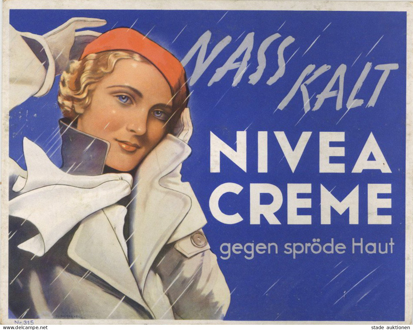 REKLAME-KARTONAUFSTELLER - NIVEA CREME (24x19cm) I-II - Publicité