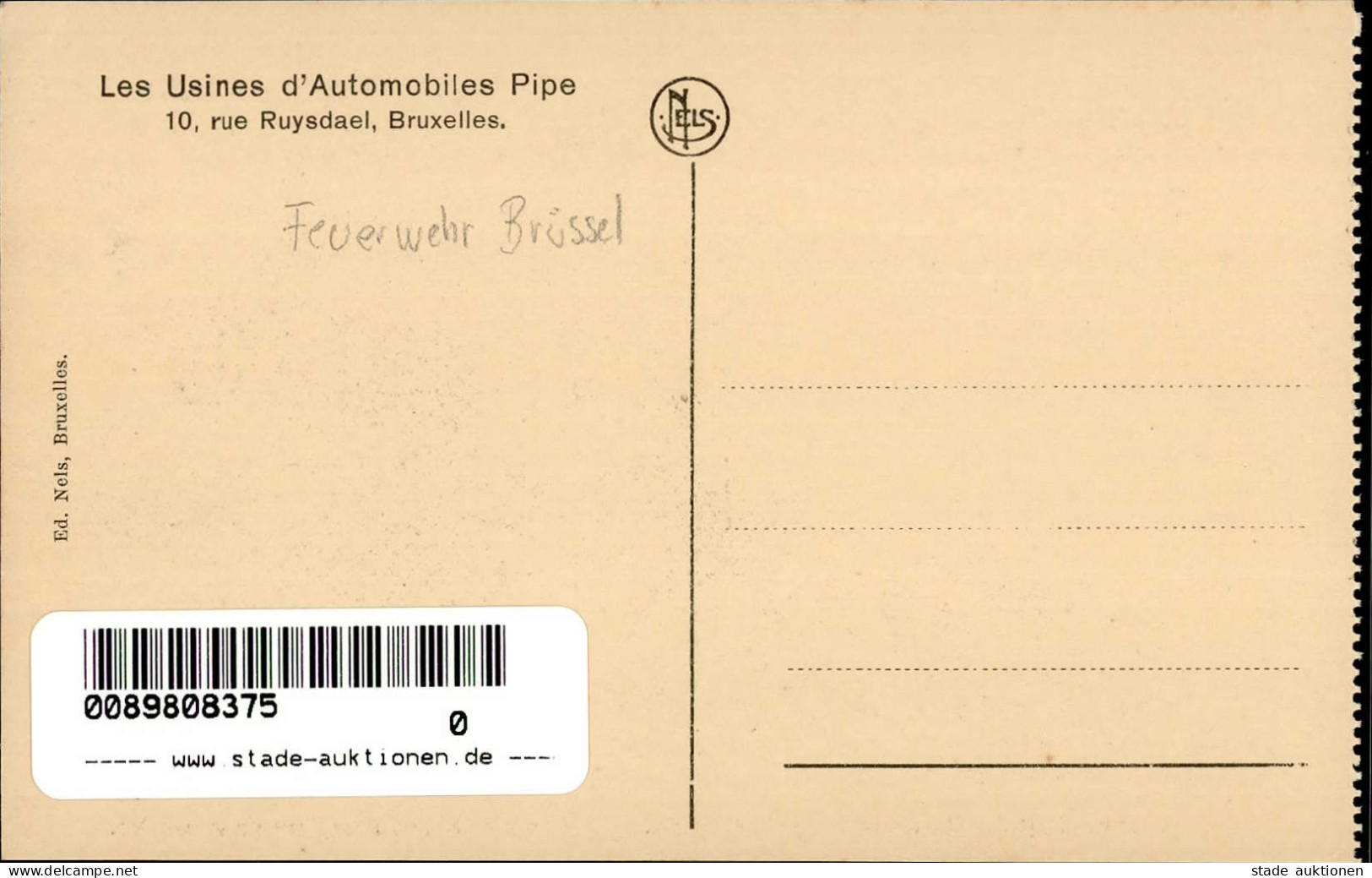 Feuerwehr Brüssel Usines Pipe I-II Pompiers - Feuerwehr