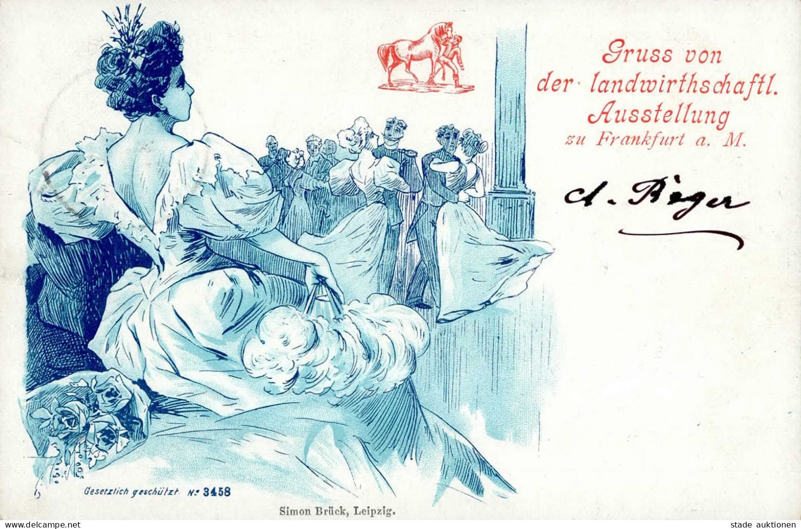 Landwirtschaft - Gruss Von Der LANDWIRTSCHAFTLICHEN AUSSTELLUNG FRANKFURT/Main 1899 S-o V. 9.6.99 Seltene Karte! I Paysa - Otros & Sin Clasificación