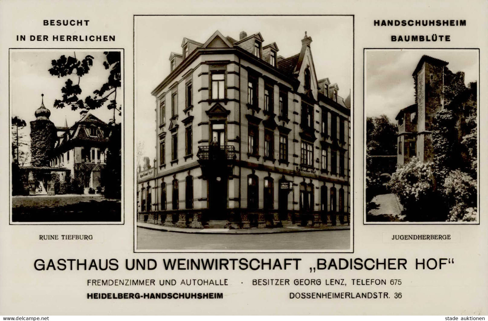 Wein Heidelberg-Handschuhsheim Gasthaus U.Weinwirtschaft Badischer Hof I-II Vigne - Autres & Non Classés