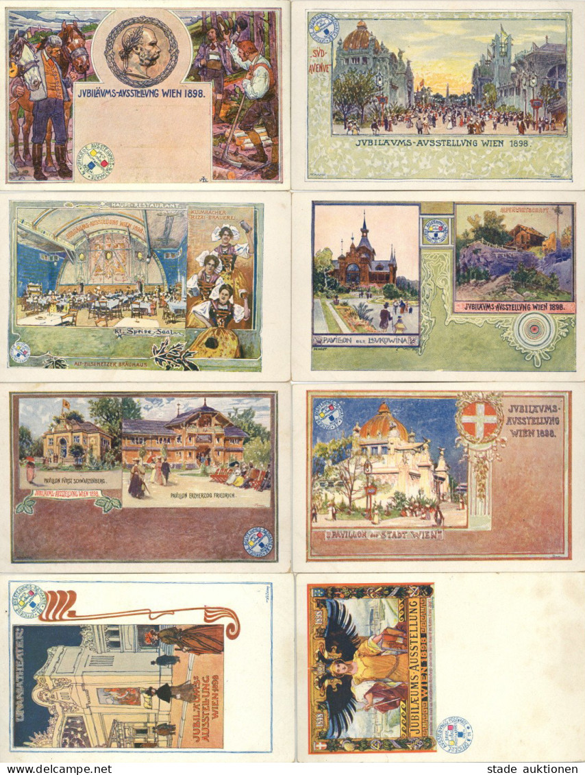 Ausstellung Wien Jubiläums-Ausstellung 1898 Lot Mit 11 Ansichtskarten I-II Expo - Expositions