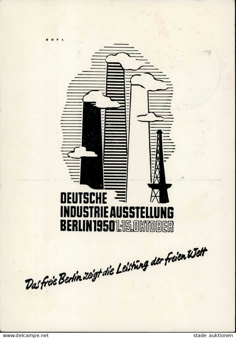 BERLIN - DEUTSCHE INDUSTRIEAUSSTELLUNG BERLIN 1950 S-o Auf Entspr. So-Marke Berlin 71 I - Expositions