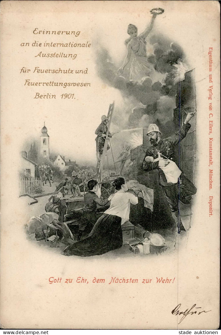 BERLIN - Erinnerung An D. INT.AUSSTELLUNG Für FEUERSCHUTZ Und FEUERRETTUNGSWESEN 1901 Mit S-o V. 8.8.01 I-II - Expositions