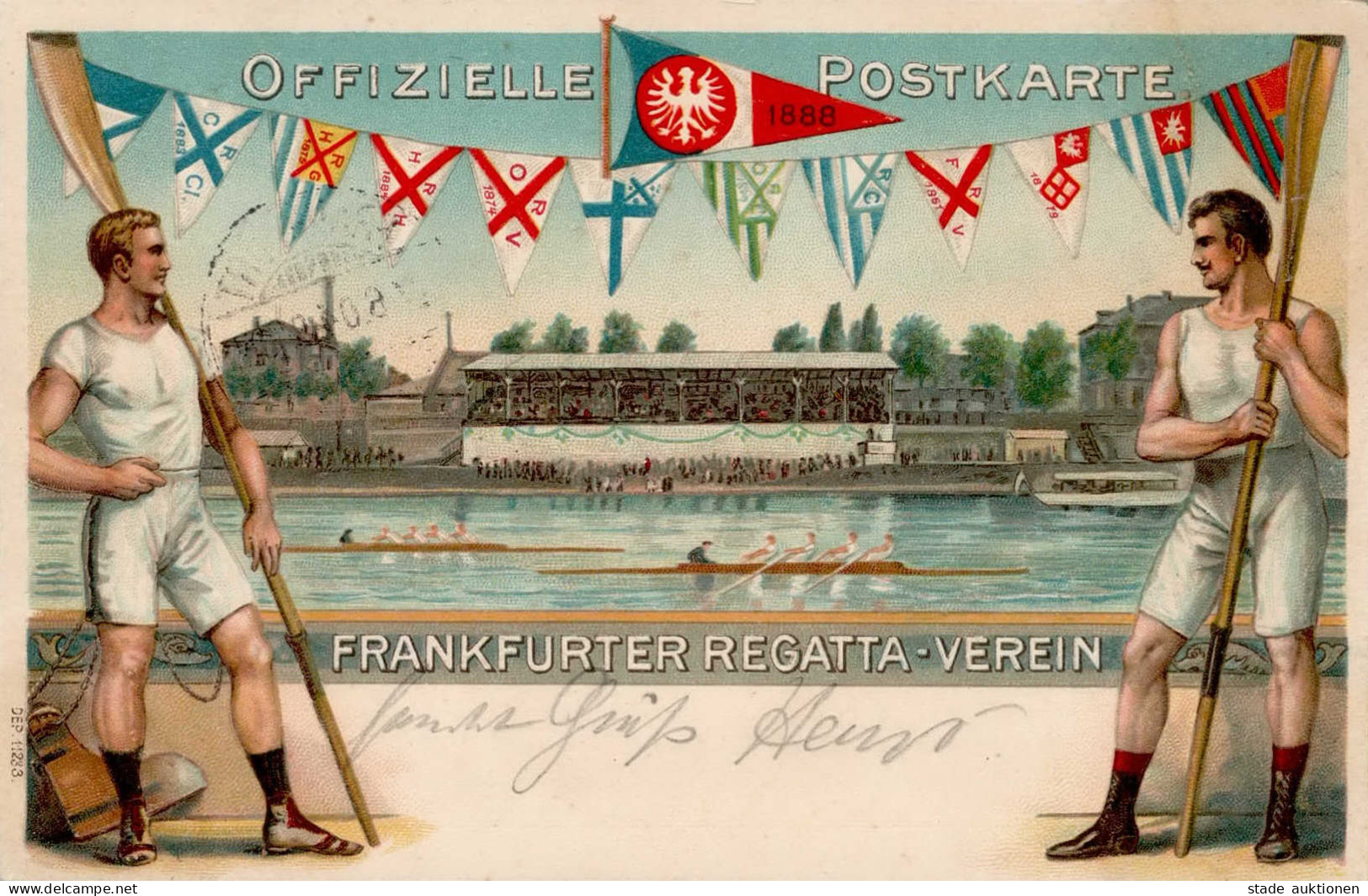 FRANKFURT/Main - Prägelitho Offiz. Postkarte FRANKFURTER REGATTAVEREIN I - Exhibitions