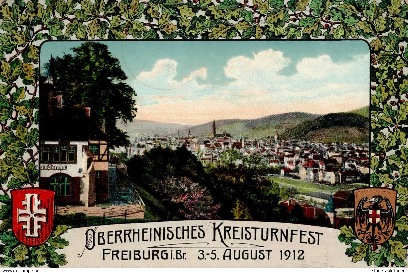 FREIBURG,Breisgau - OBERRHEINISCHES KREISTURNFEST 1912 Festpostkarte No. 3 Nach Transvaal I - Ausstellungen