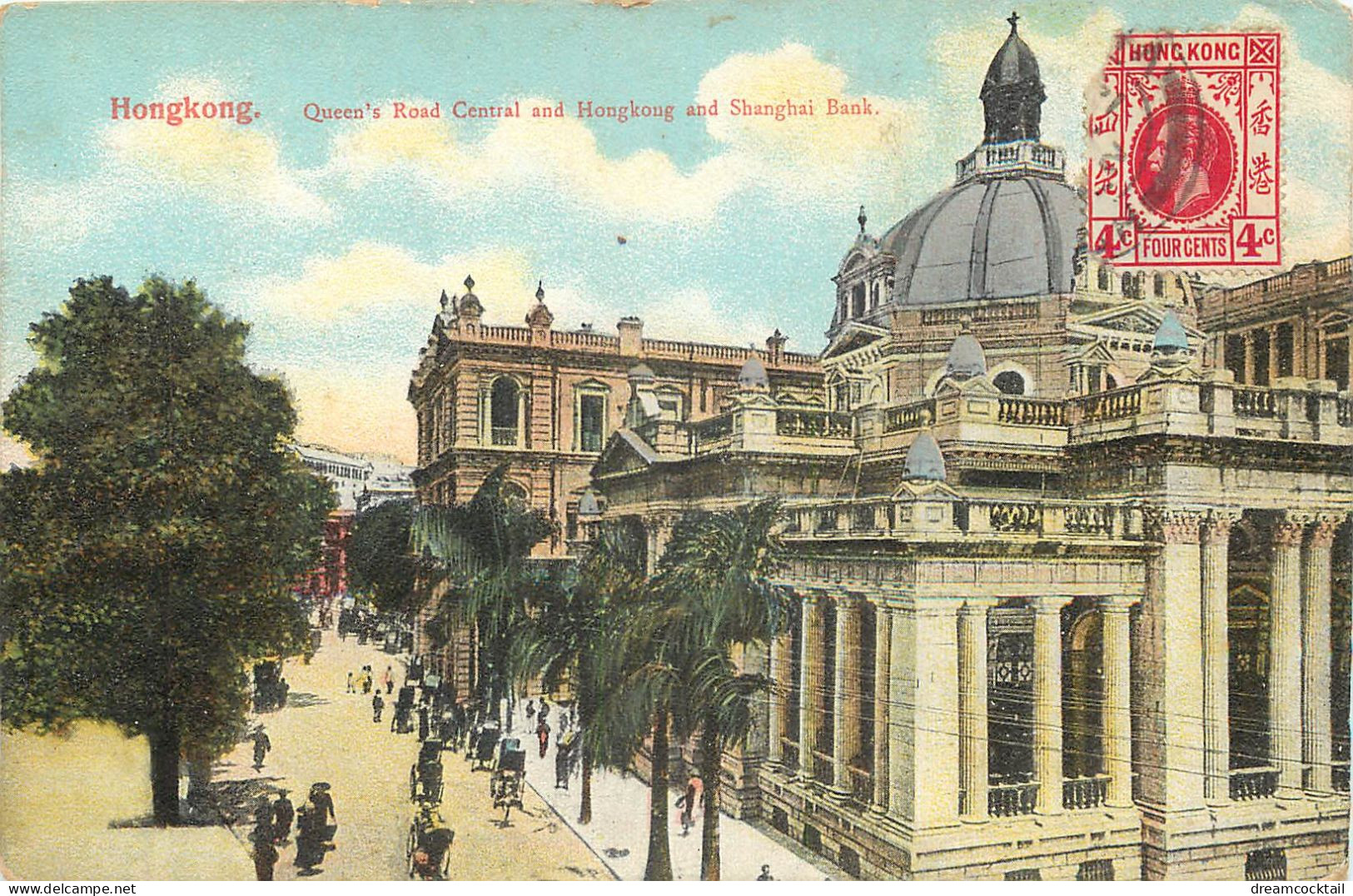 (B&P) Chine HONGKONG. Queen's Road Central And Bank 1914 - Chine (Hong Kong)