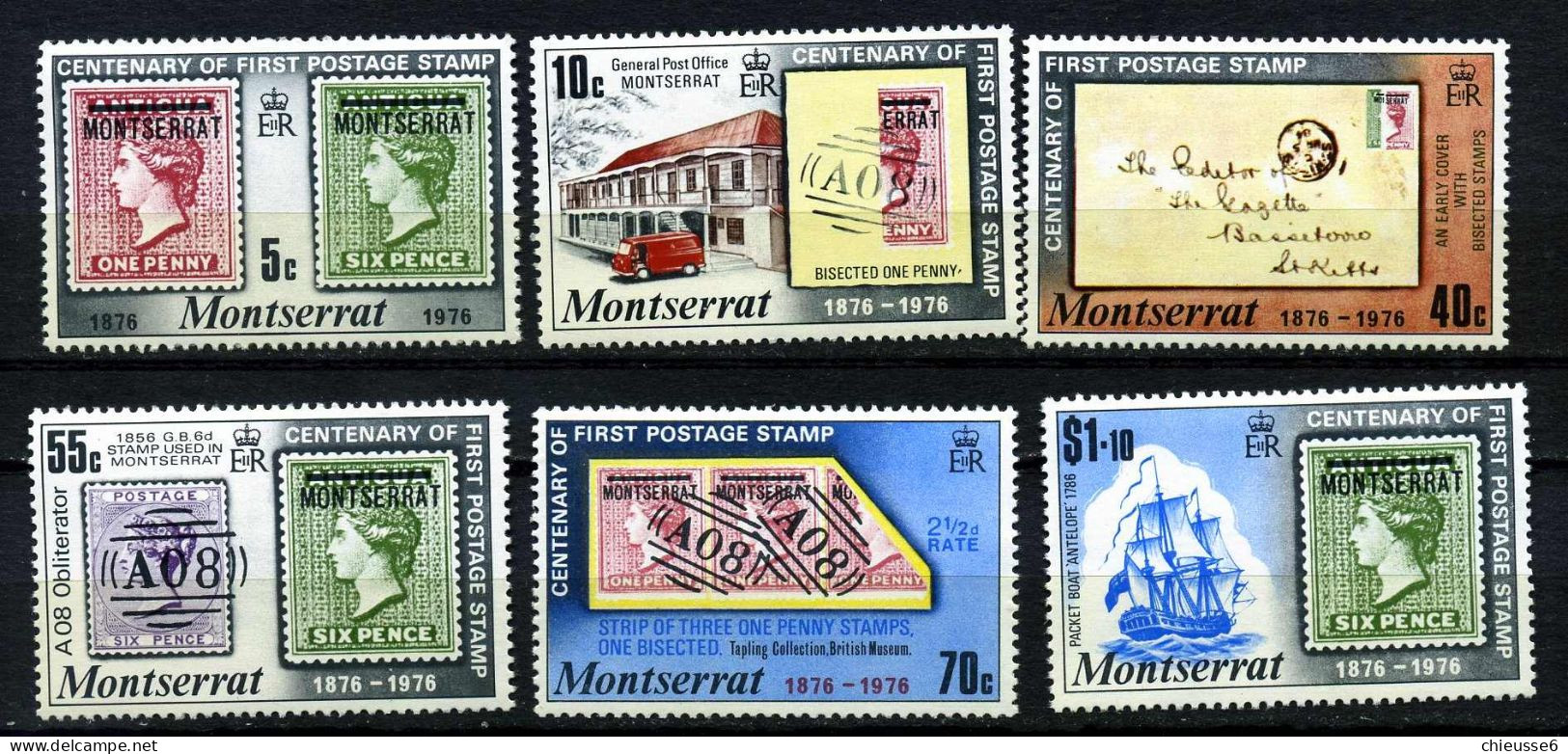 Montserrat  ** N° 328 à 333 - Bloc 9 -  - Centenaire Du Timbres De Montserrat - Montserrat
