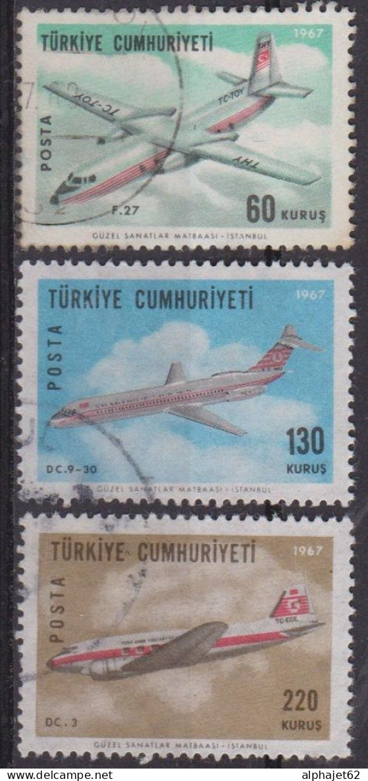 Aviation - Avion - TURQUIE - Fokker F.27, Douglas DC-930, Douglas DC-3 - N° 1823-1824-1825 - 1967 - Gebraucht