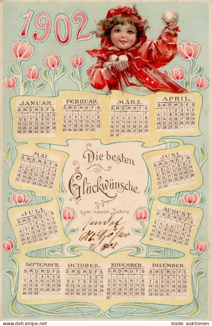 Jahreszahlen Neujahr 1902  I-II Bonne Annee - Other & Unclassified