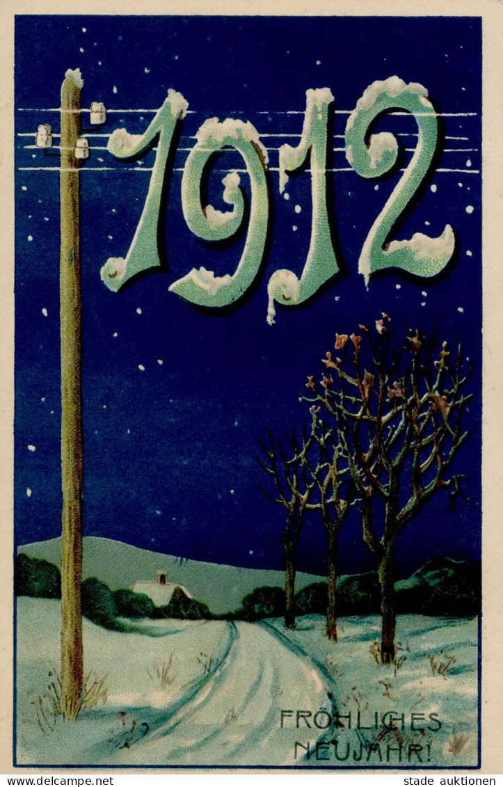 Jahreszahlen Neujahr 1912 Prägekarte I-II Bonne Annee - Altri & Non Classificati