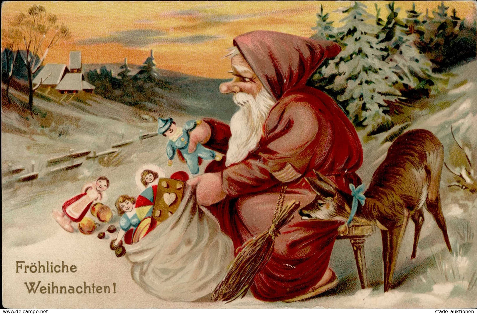 Weihnachtsmann Spielzeug Prägelitho I-II Pere Noel Jouet - Sonstige & Ohne Zuordnung