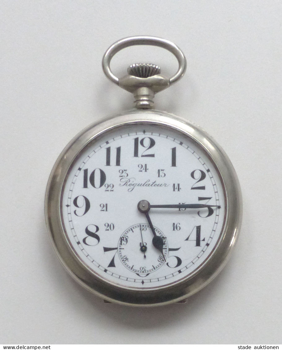 Adel Bayern Große Regulateur Taschenuhr. Rückseitig Gravur Oktoberfestschießen 1913 Und Monogramm König Ludwig III. Uhr  - Familias Reales