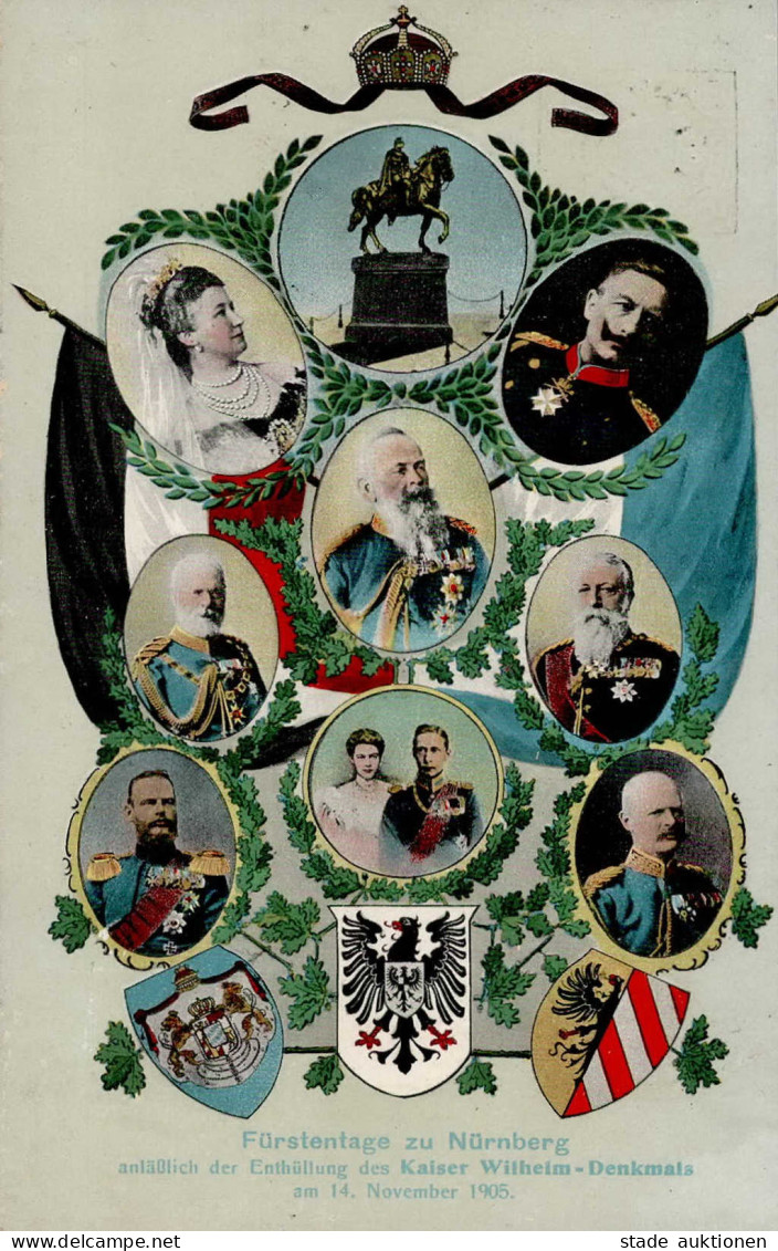 Adel Bayern Ganzsache Fürstentage Zu Nürnberg 1905 I-II (Abschürfung RS) - Königshäuser