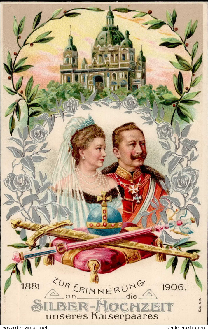 Adel KAISER - Prägelitho KAISERPAAR SILBERHOCHZEIT 1906 I - Königshäuser