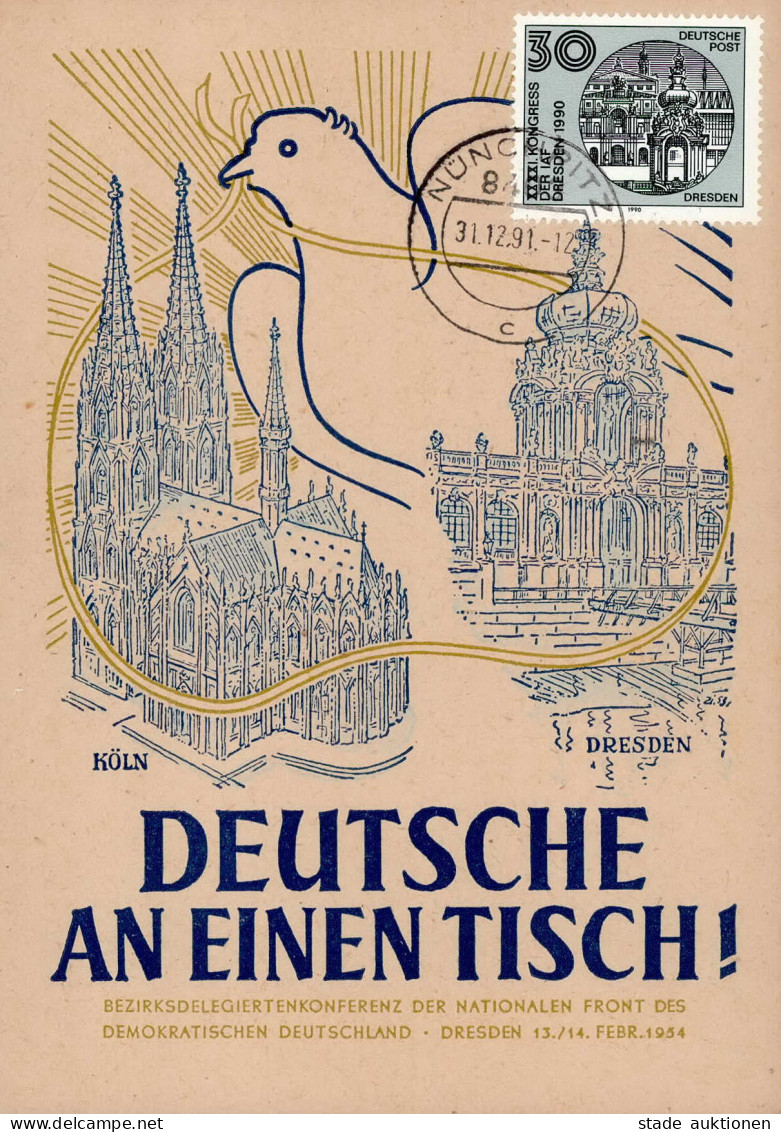 DRESDEN - II.DEUTSCHER NATIONALKONGREß BERLIN Mai 1954 Späte Verwendet Mit Letztag-DDR-o Münchritz 31.12.91 - Ohne Zuordnung