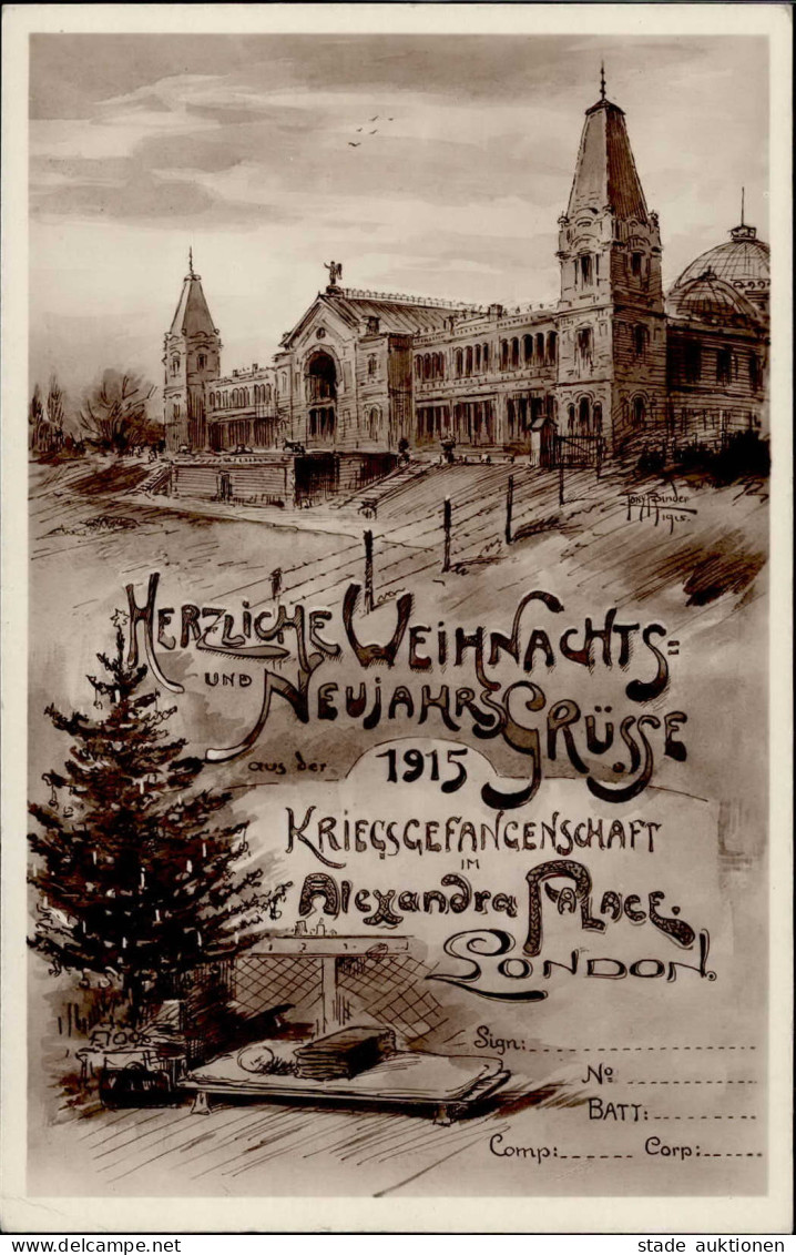 Kriegsgefangene London Weihnachten Alexandra Palace 1915 I-II Noel - Sonstige & Ohne Zuordnung