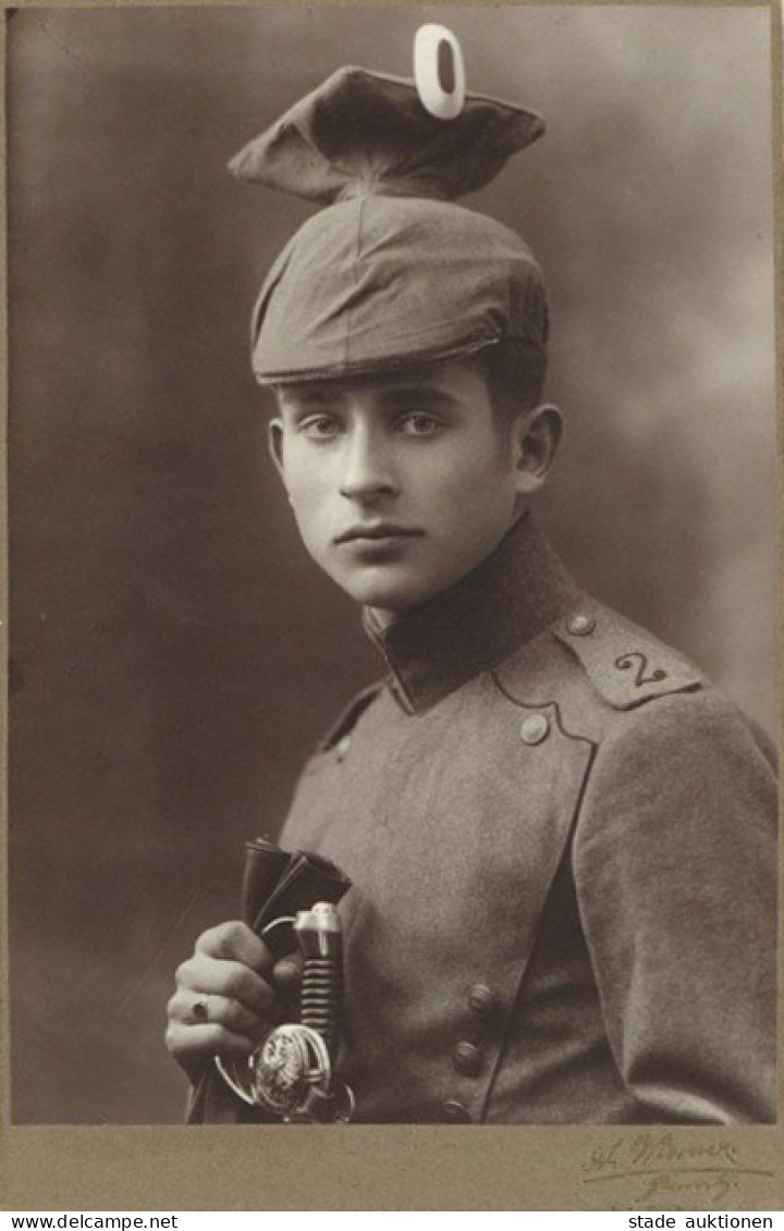 Kabinettfoto Soldat Des Ulanen-Regiment Von Katzler (Schlesisches) Nr. 2 Fotograf Wiesner, Gleiwitz - Autres & Non Classés