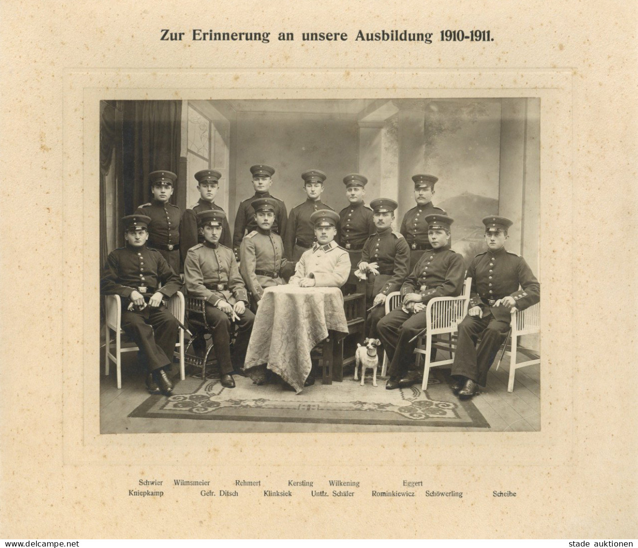 Regiment Hartpappen-Foto Zur Erinnerung An Unsere Ausbildung 1910-1911 (17x22cm) I-II - Régiments