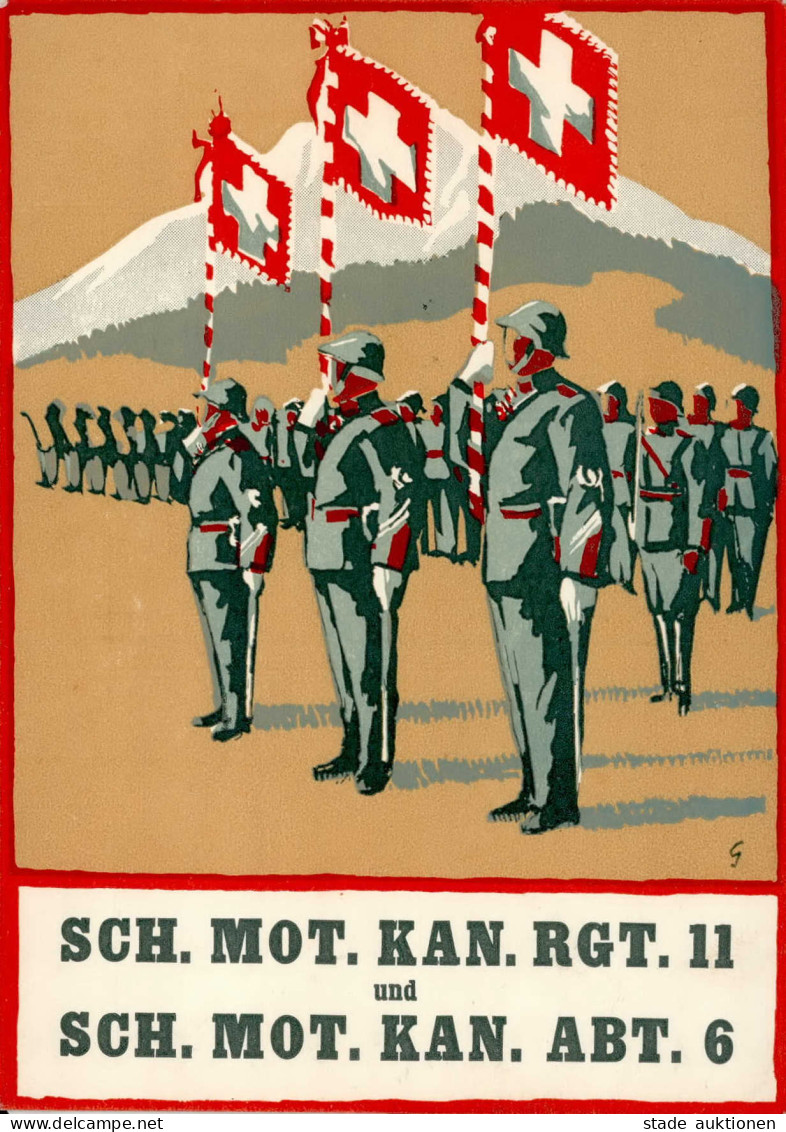 Schweiz Sch. Mot. Kan. Regiment 11 Gelaufen Als Feldpost Ca. 1940 - Regimente