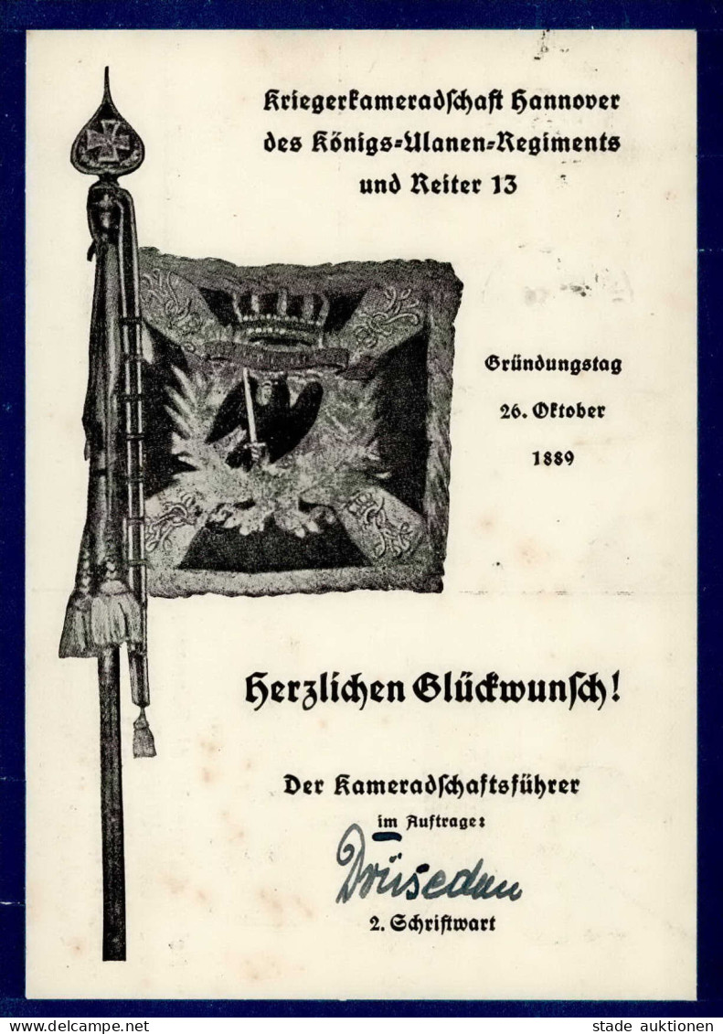 Regiment Hannover Kriegerkameradschaft Des Königs-Ulanen Regt. U. Reiter 13 - Régiments