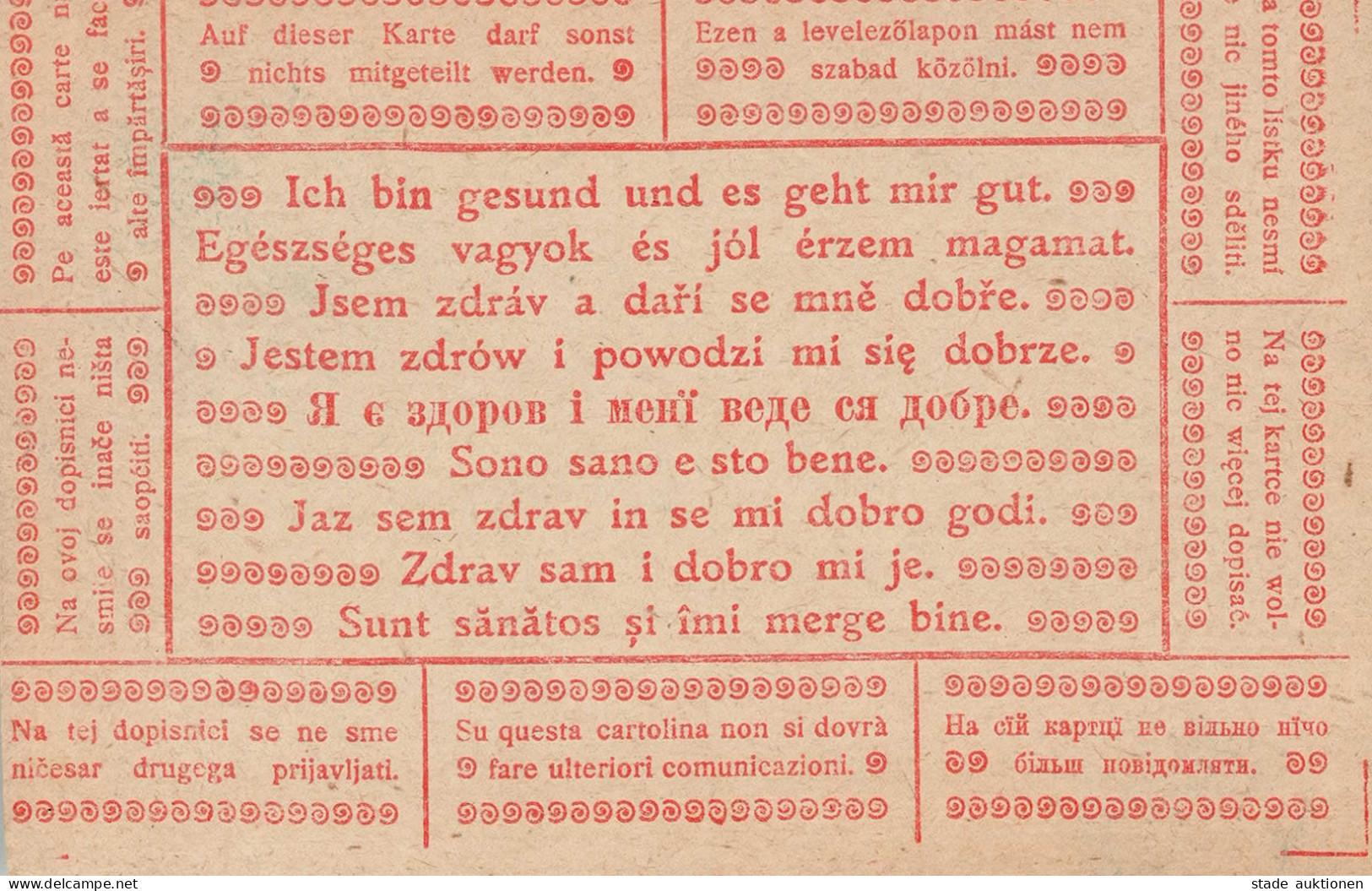 Feldpost WK I K.u.k. FP Vordruck-Postkarte Geheimhaltung Mitteilung Mehrsprachig Zensurstempel Feldkirch Mit Hs. Eintrag - Autres & Non Classés