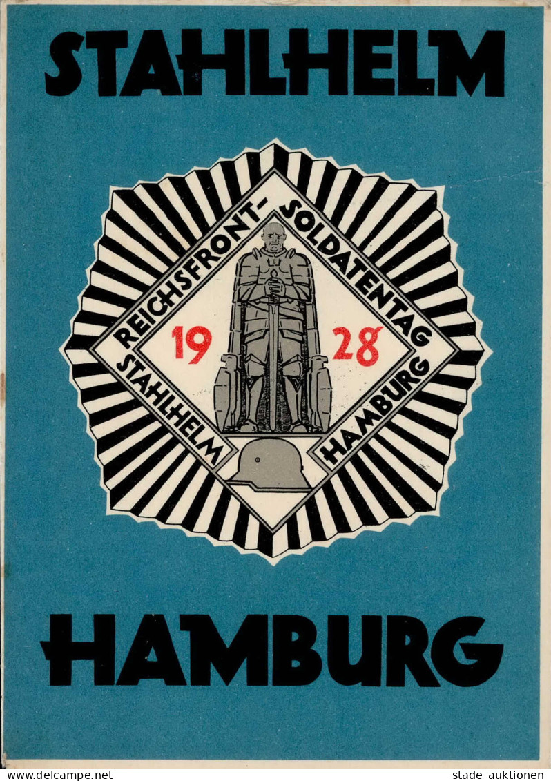 Zwischenkriegszeit Hamburg Stahlhelm Reichsfront-Soldatentag 1928 I-II - Andere Kriege