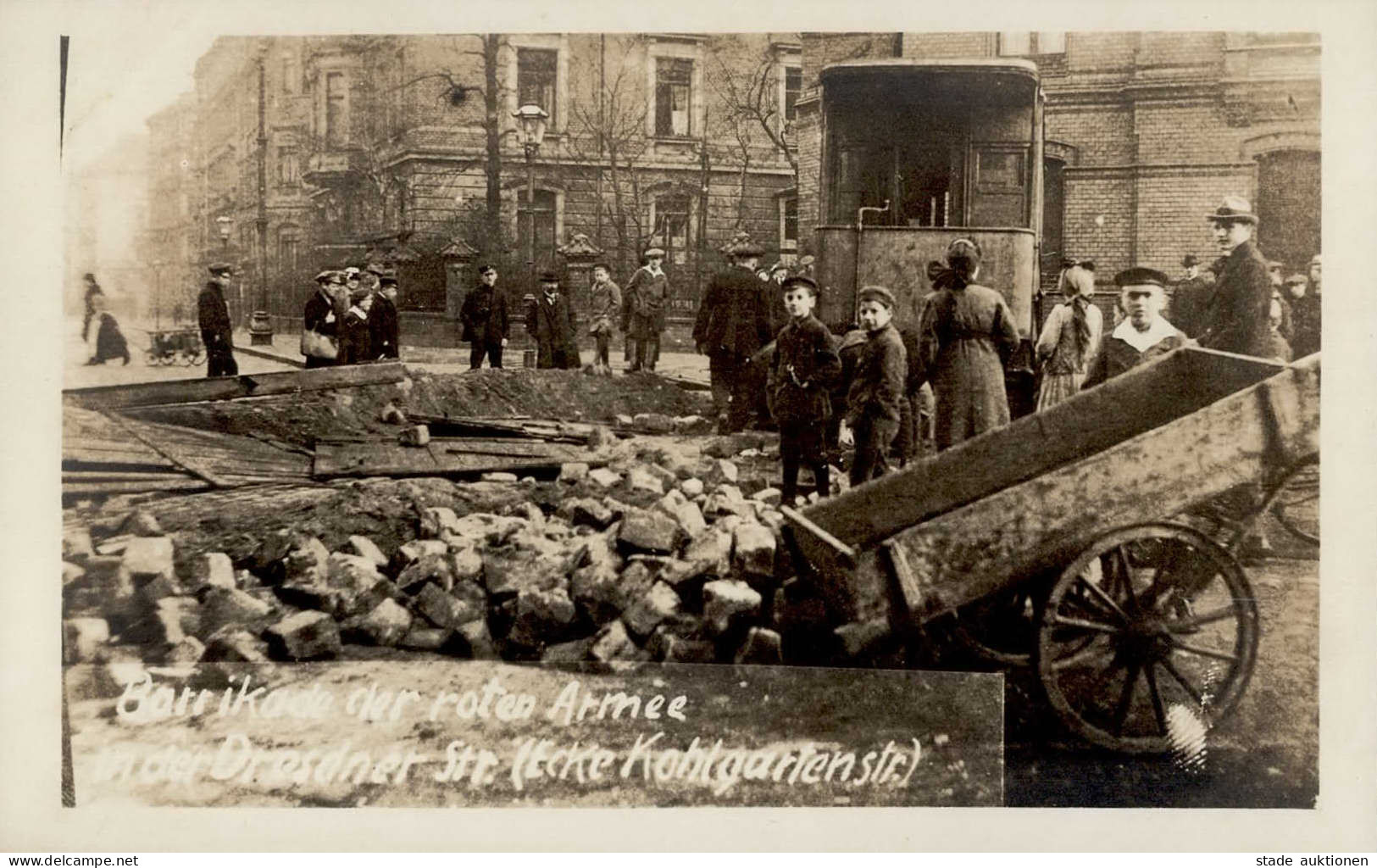 Leipzig Revolution 1920 Barrikaden Dresdner Straße Ecke Kohlgartenstraße I-II - Other Wars