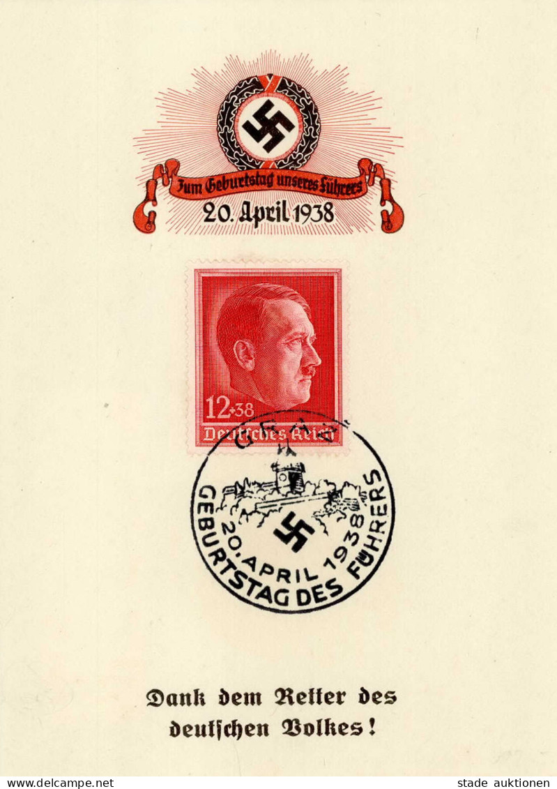 NS-GEDENKBLATT WK II - HITLER-Gedenkblatt S-o GRAZ 20.4.38 I - Weltkrieg 1939-45