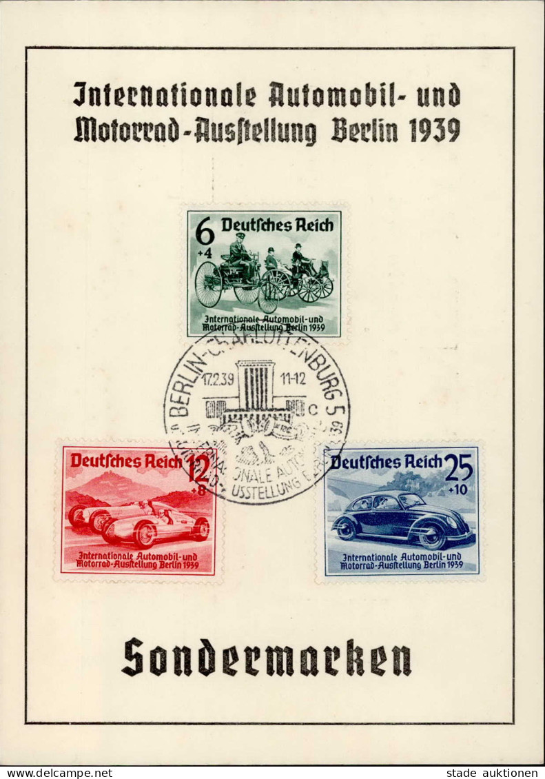 NS-GEDENKBLATT WK II - IAA BERLIN 1939 Mit S-o I - Weltkrieg 1939-45