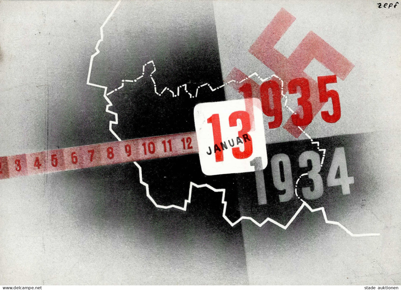 WK II Saarabstimmung 13. Januar 1935 Mit Sondermarke Und Sonderstempel I-II - Oorlog 1939-45