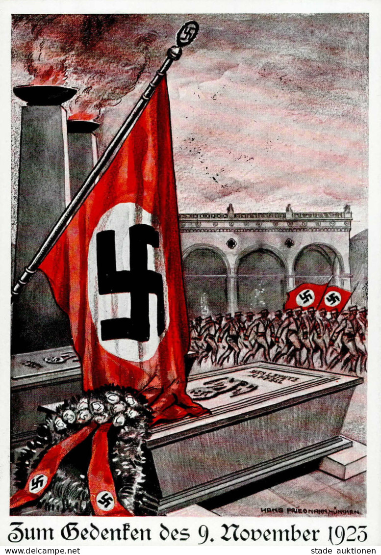 Propaganda WK II - 9.NOVEMBER 1923 PH 1923/33 Künstlerkarte Sign. Friedmann S-o I-II - War 1939-45